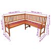vidaXL Zahradn&iacute; rohov&aacute; lavice s podu&scaron;kami 150 cm masivn&iacute; ak&aacute;cie