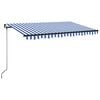 vidaXL Ručně zatahovac&iacute; mark&yacute;za s LED světlem 400 x 350 cm modrob&iacute;l&aacute;