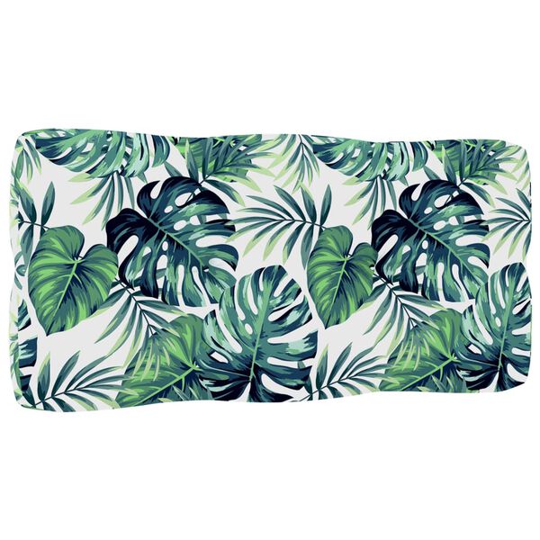 vidaXL Podu&scaron;ka na palety vzor listů 80 x 40 x 12 cm textil