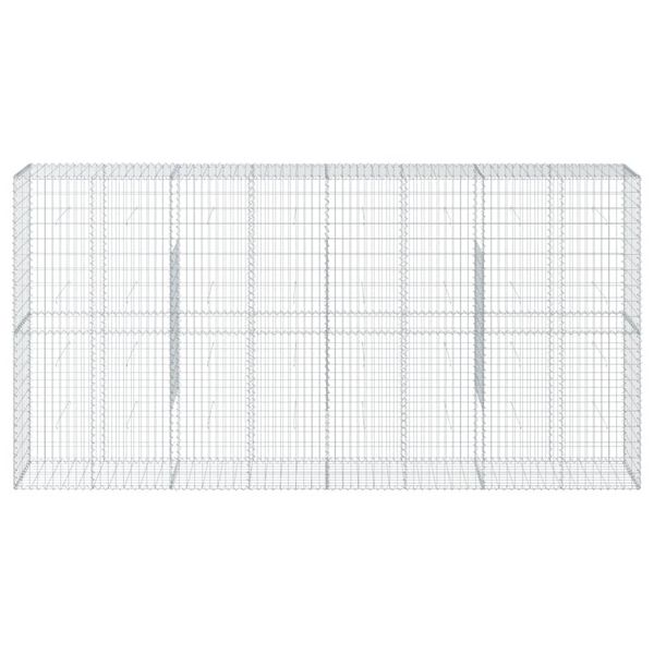 vidaXL Gabionový koš s víkem 400 x 50 x 200 cm pozinkované železo