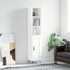 vidaXL Skř&iacute;ň highboard b&iacute;l&aacute; s vysok&yacute;m leskem 34,5x34x180 cm kompozit