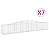 vidaXL Klenut&eacute; gabionov&eacute; ko&scaron;e 7 ks 400x30x60/80 cm pozinkovan&eacute; železo