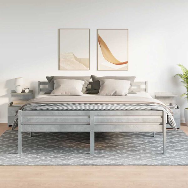 vidaXL Nočn&iacute; stolky 2 ks se 2 z&aacute;suvkami betonově &scaron;ed&eacute; 40 x 36,5 x 62 cm