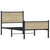 vidaXL Kovový rám postele bez matrace dub sonoma 75 x 190 cm