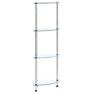 vidaXL 4patrov&aacute; police průhledn&aacute; 30 &times; 30 &times; 100 cm tvrzen&eacute; sklo