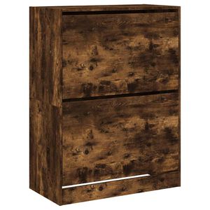vidaXL Botn&iacute;k se 2 v&yacute;klopn&yacute;mi z&aacute;suvkami kouřov&yacute; dub 80 x 42 x 108 cm
