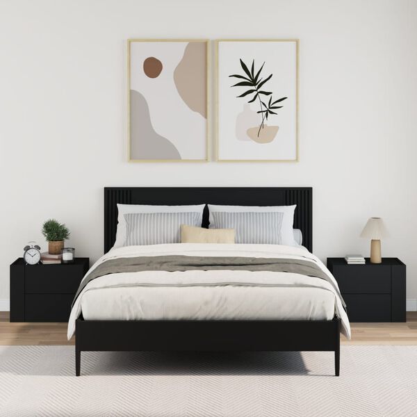 vidaXL N&aacute;stěnn&eacute; nočn&iacute; stolky 2 ks čern&eacute; 45 x 30 x 35 cm