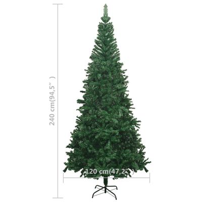 vidaXL Umělý vánoční stromek s LED osvětlením L 240 cm zelený