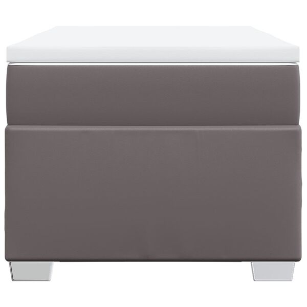 vidaXL Box spring postel s matrací šedá 80 x 200 cm umělá kůže