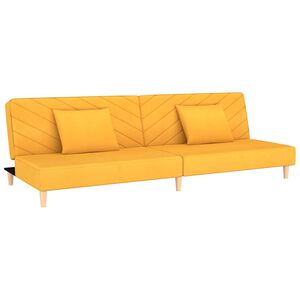 vidaXL 2m&iacute;stn&aacute; rozkl&aacute;dac&iacute; pohovka se 2 pol&scaron;t&aacute;ři žlut&aacute; textil