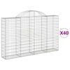 vidaXL Klenut&eacute; gabionov&eacute; ko&scaron;e 40ks 200x30x120/140cm pozinkovan&eacute; železo