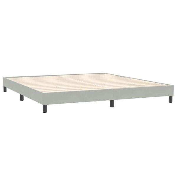vidaXL Box spring postel s matrac&iacute; světle &scaron;ed&aacute; 180x210 cm samet
