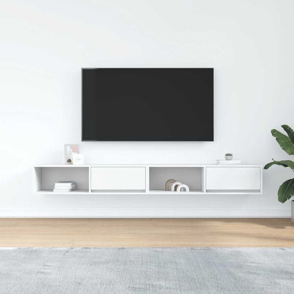 vidaXL TV skř&iacute;ňky 2 ks B&iacute;l&aacute; 100x31x25,5 cm Dřevěn&aacute; konstrukce