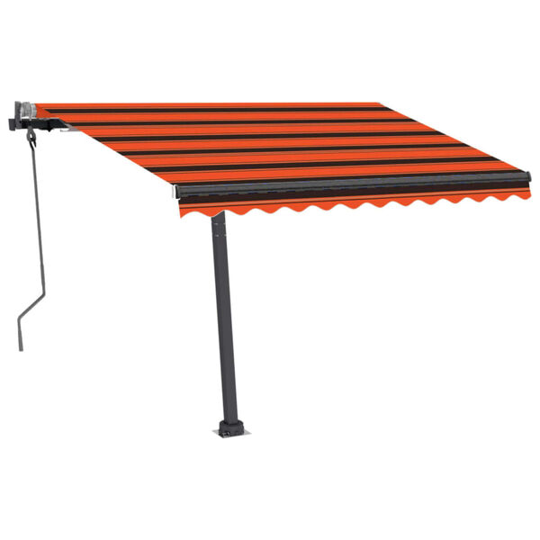 vidaXL Volně stoj&iacute;c&iacute; ručně zatahovac&iacute; mark&yacute;za 300x250 cm oranžovohněd&aacute;