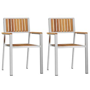 vidaXL Zahradn&iacute; křeslo 2 pcs Hněd&aacute; Masivn&iacute; ak&aacute;tov&eacute; dřevo