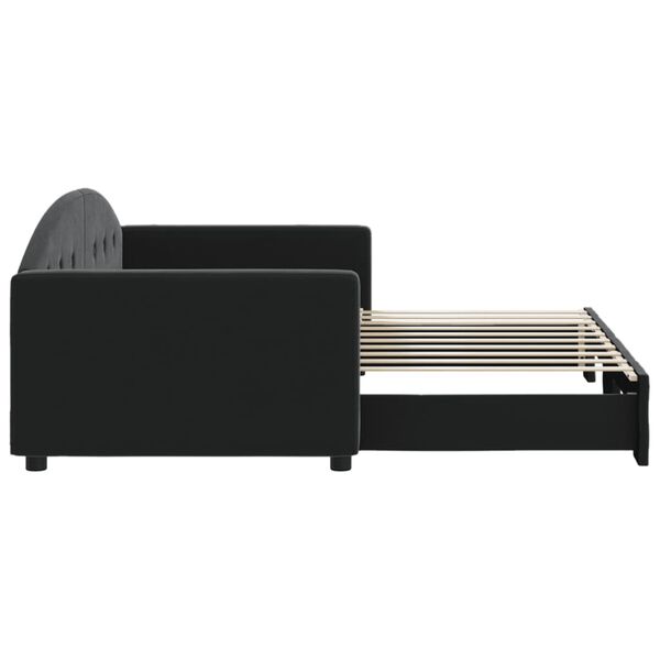 vidaXL V&aacute;lenda s přist&yacute;lkou čern&aacute; 90 x 190 cm samet