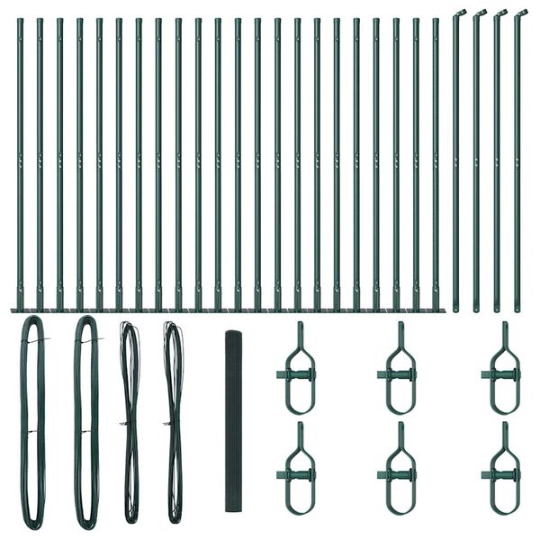 vidaXL Plotov&yacute; sloupek. Zelen&aacute; 50 x 1,5 m (16 x 16 mm s&iacute;ť) Ocel a PVC