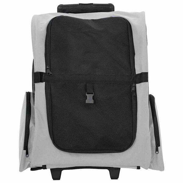 vidaXL Voz&iacute;k pro dom&aacute;c&iacute; mazl&iacute;čky 3 v 1 &scaron;ed&yacute; 48 x 32 x (57-106) cm oxfordsk&aacute; l&aacute;tka