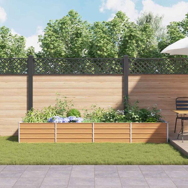 vidaXL Zahradní vyvýšený záhon 320x80x45 cm pozinkovaná ocel stříbrný