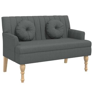 vidaXL Lavice s pol&scaron;t&aacute;ři tmavě &scaron;ed&aacute; 113 x 64,5 x 75,5 cm textil