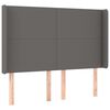 vidaXL Čelo postele typu u&scaron;&aacute;k &scaron;ed&eacute; 147x16x118/128 cm uměl&aacute; kůže
