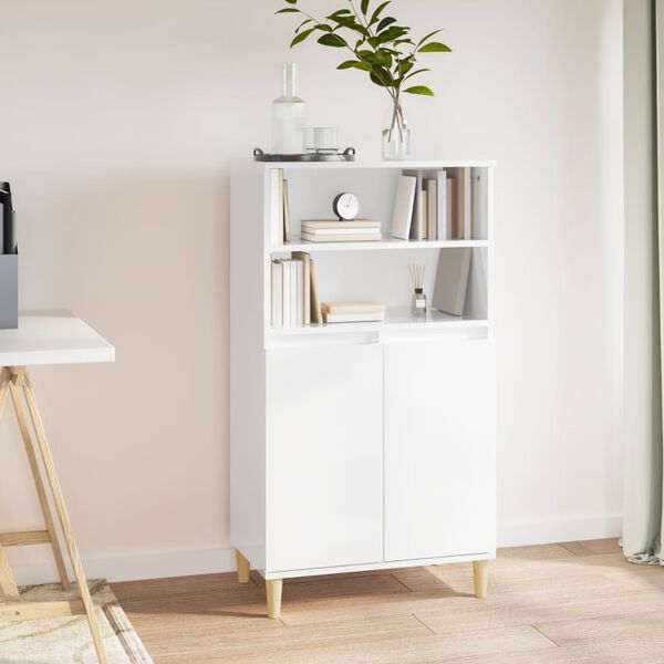 vidaXL Skř&iacute;ň highboard b&iacute;l&aacute; s vysok&yacute;m leskem 60 x 36 x 110 cm kompozit