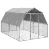 vidaXL V&yacute;běh pro slepice se střechou 2,5x4x2,25 m pozinkovan&aacute; ocel
