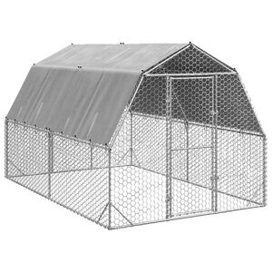 vidaXL V&yacute;běh pro slepice se střechou 2,5x4x2,25 m pozinkovan&aacute; ocel