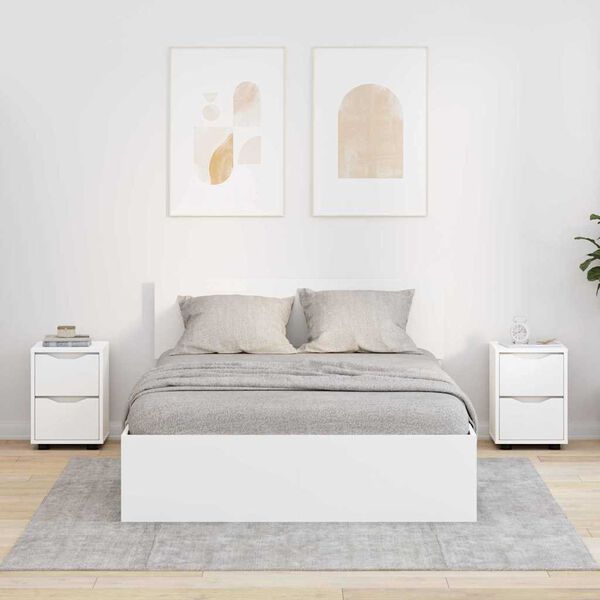 vidaXL Nočn&iacute; stolky 2 pcs B&iacute;l&aacute; 30,5 x 30 x 43 cm kompozitn&iacute; dřevo