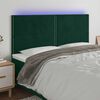 vidaXL Čelo postele s LED tmavě zelen&eacute; 200x5x118/128 cm samet