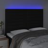 vidaXL Čelo postele s LED čern&eacute; 144x5x118/128 cm textil