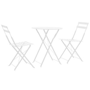 vidaXL 3d&iacute;ln&yacute; bistro set ocelov&yacute; b&iacute;l&yacute;