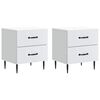 vidaXL Nočn&iacute; skř&iacute;ňka 2 pcs B&iacute;l&aacute; 43 x 34,5 x 47,5 cm Kompozitn&iacute; dřevo