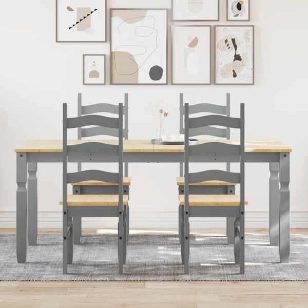 vidaXL J&iacute;deln&iacute; set ze 5 kusů "Panama" Grey Borovicov&yacute; masiv