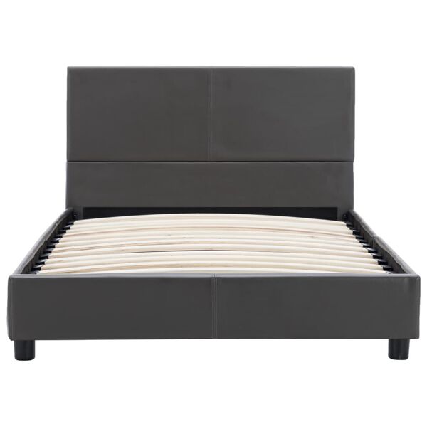 vidaXL R&aacute;m postele &scaron;ed&yacute; uměl&aacute; kůže 100 x 200 cm