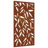 vidaXL Zahradn&iacute; n&aacute;stěnn&aacute; dekorace 105 x 55 cm corten Bambusov&yacute; list