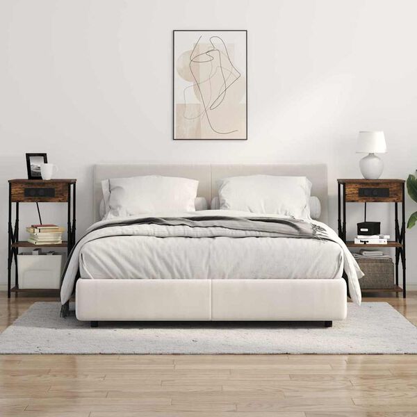 vidaXL Nočn&iacute; skř&iacute;ňka Kouřov&yacute; dub 41 x 31 x 76 cm kompozitn&iacute; dřevo