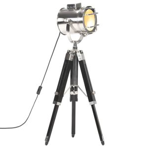 vidaXL Stojac&iacute; lampa na stativu čern&aacute; masivn&iacute; mangovn&iacute;kov&eacute; dřevo 69 cm