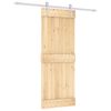 vidaXL Posuvn&eacute; dveře Př&iacute;rodn&iacute; a b&iacute;l&aacute; 80 x 210 cm Masivn&iacute; borov&eacute; dřevo