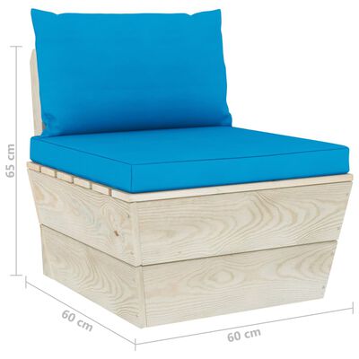 vidaXL 7dílná zahradní sedací souprava z palet + podušky smrkové dřevo