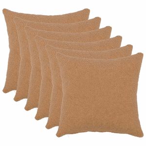vidaXL Povlak na pol&scaron;t&aacute;ř 6 pcs HEERLEN B&eacute;žov&aacute; 30 x 30 cm Boucl&eacute;