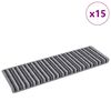 vidaXL Samolepicí schodové rohože Pruhovaný 15 pcs Šedá 65 x 21 x 4 cm