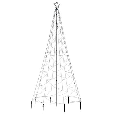 vidaXL Vánoční stromek s kovovým sloupkem 500 LED diod studená bílá 3m