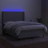 vidaXL Box spring postel s matrac&iacute; a LED světle &scaron;ed&aacute; 140x200 cm textil
