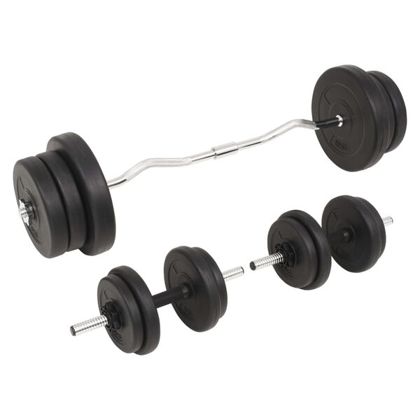vidaXL Sada činek barbell a dumbbell, 60 kg