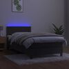 vidaXL Box spring postel s matrac&iacute; a LED tmavě &scaron;ed&aacute; 100x200 cm samet