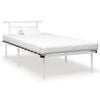 vidaXL R&aacute;m postele b&iacute;l&yacute; kov 100 x 200 cm
