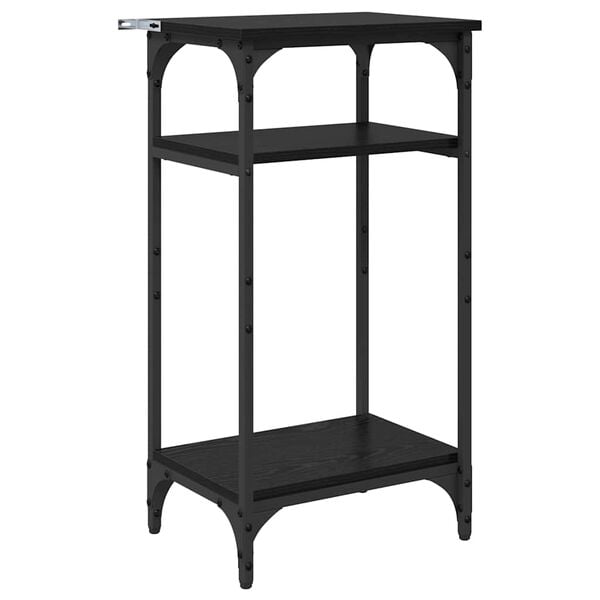 vidaXL Bočn&iacute; stůl s polic&iacute; Čern&yacute; dub 40 x 30 x 75 cm kompozitn&iacute; dřevo