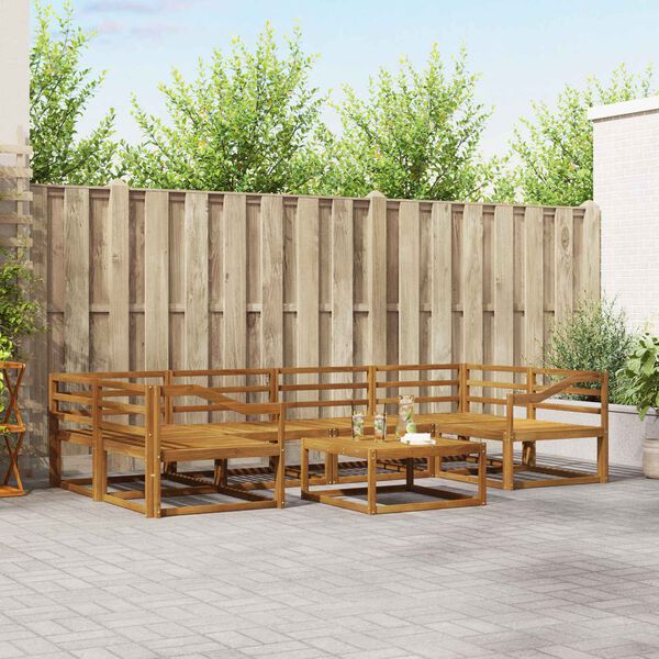 vidaXL Venkovn&iacute; pohovkov&aacute; souprava 7 pcs Př&iacute;rodn&iacute;