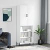vidaXL Skř&iacute;ň highboard b&iacute;l&aacute; 69,5 x 34 x 180 cm kompozitn&iacute; dřevo